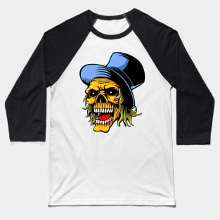 Top Hat Skull Design Baseball T-Shirt